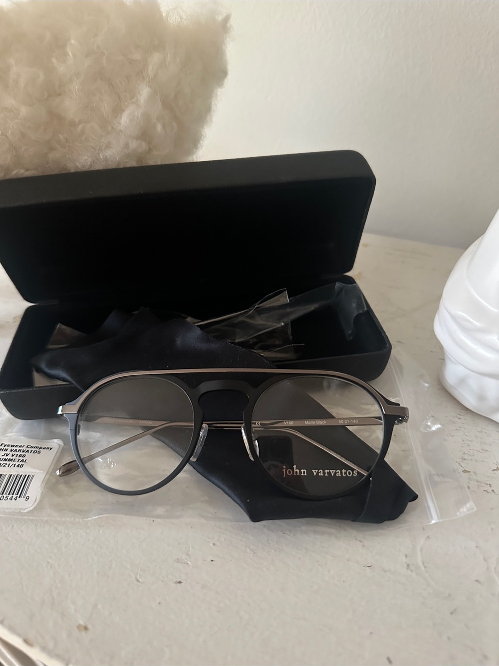 John Varvatos gunmetal v160 Metal Eyeglasses